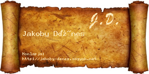 Jakoby Dénes névjegykártya