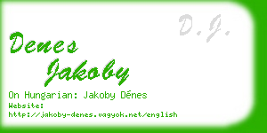 denes jakoby business card